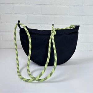 Vans Black Crescent Crossbody with Neon Yellow Rope Strap